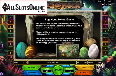Bonus Game. Ages of Rock (Platin Gaming) from Platin Gaming