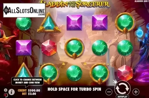 Reel Screen. Aladdin and the Sorcerer from Pragmatic Play