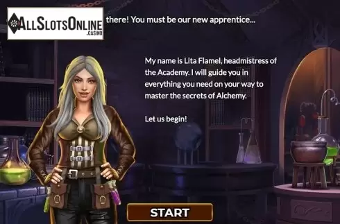 Start Screen. Alchemy Blast from Skillzzgaming