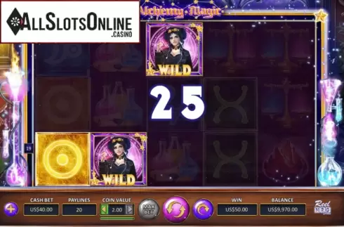 Win Screen. Alchemy Magic from ReelNRG
