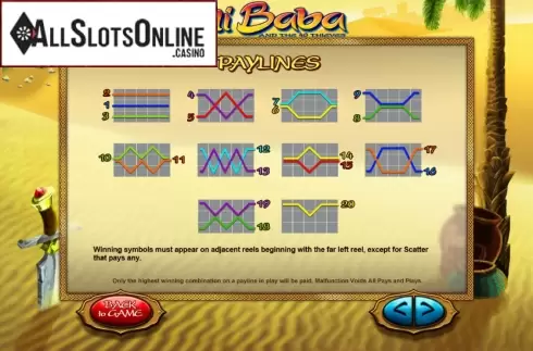 Paytable 1. Ali Baba (XIN Gaming) from XIN Gaming