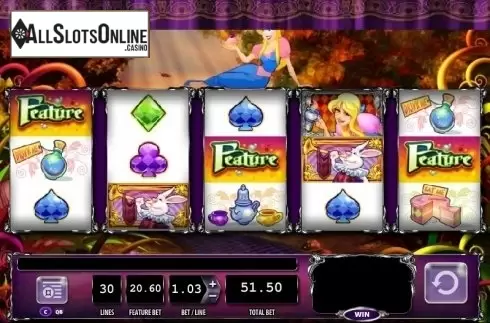 Scatter screen. Alice & The Mad Tea Party from WMS