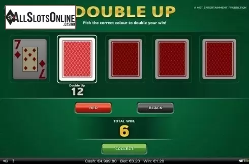 Game Screen. All American Double Up from NetEnt