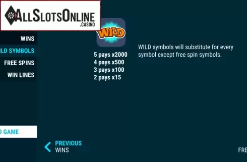 Paytable 2. All The 7s from Slot Factory