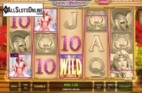 Win Screen. Almighty Reels - Garden of Persephone from Greentube