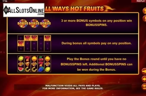 Features 3. All Ways Hot Fruits from Amatic Industries