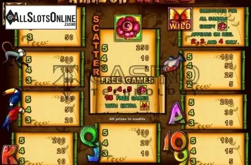 Screen4. Amazon Wild (CT) from Casino Technology