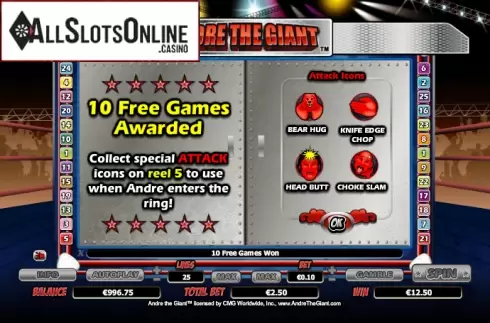 Free spins. Andre The Giant from NextGen