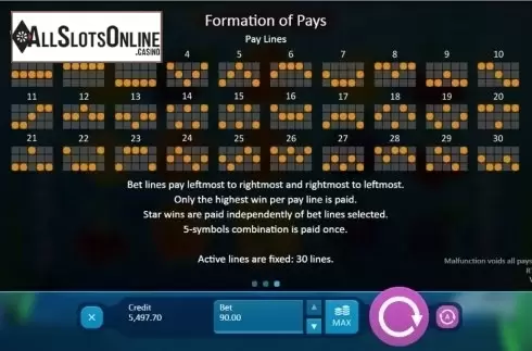 Paytable 3. Aquarium from Playson