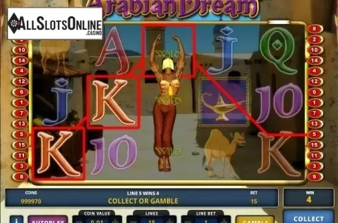 Win screen 1. Arabian Dream from Zeus Play