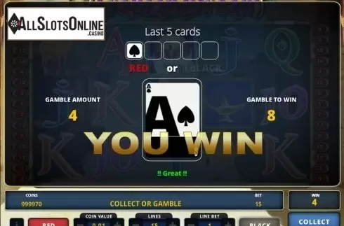 Win screen 2. Arabian Dream from Zeus Play