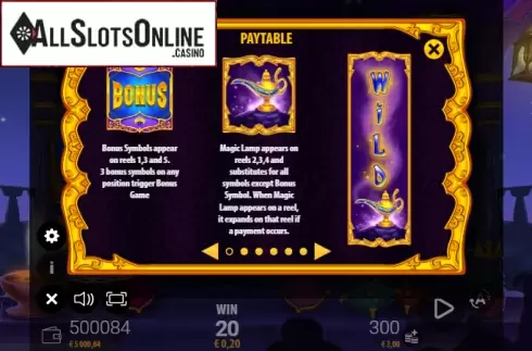 Paytable 1. Arabian Dream from Zeus Play