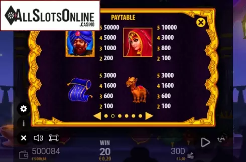Paytable 2. Arabian Dream from Zeus Play