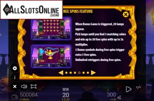 Paytable 4. Arabian Dream from Zeus Play