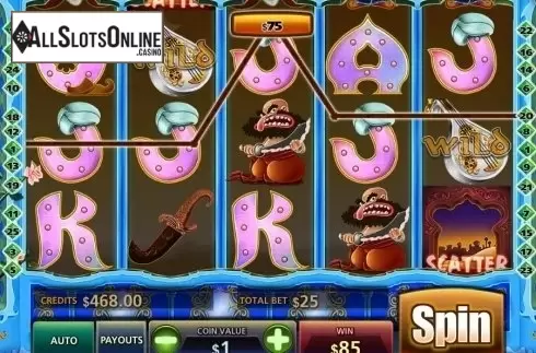 Wild Win screen. Arabian Oasis from MultiSlot