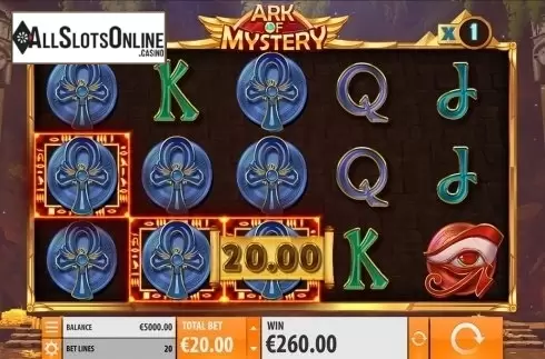 Win screen. Ark Of Mystery from Quickspin