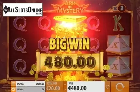 Big win screen. Ark Of Mystery from Quickspin
