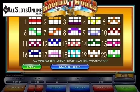 Paytable 3. Around the World (Microgaming) from Microgaming