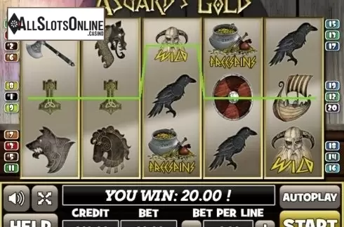 Win Screen. Asgards Gold from PlayPearls