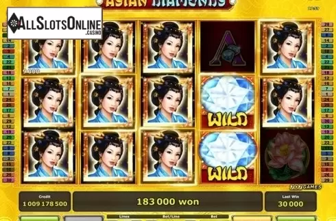 Reel screen. Asian Diamonds from Greentube