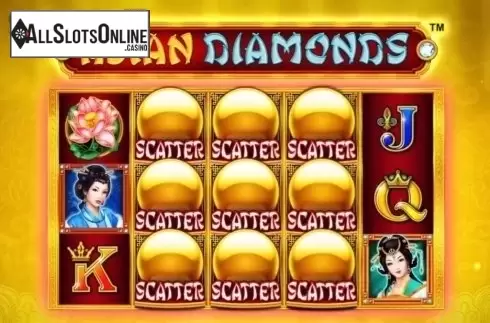 Win screen. Asian Diamonds from Greentube