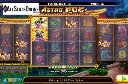 Free spins screen. Astro Pug from Lightning Box