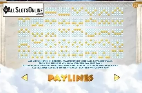 Paytable 3. Athena from TOP TREND GAMING