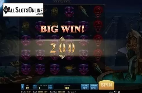 Win Presentation screen. Atlantis (Evoplay) from Evoplay Entertainment