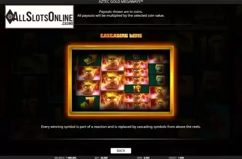 Paytable 2. Aztec Gold Megaways from iSoftBet