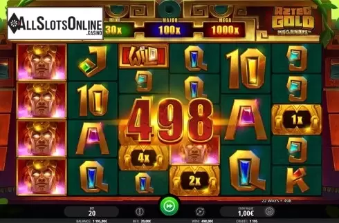 Win screen. Aztec Gold Megaways from iSoftBet
