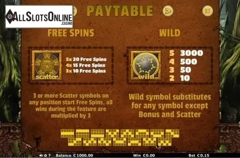 Paytable 2. Aztec Temple (Join Games) from Join Games