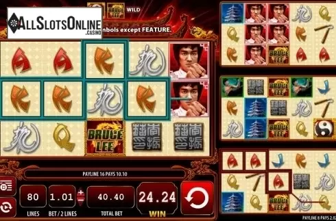 Win screen. Bruce Lee Dragon's Tale from WMS