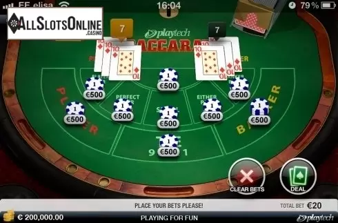 Game screen. Baccarat (World Match) from World Match