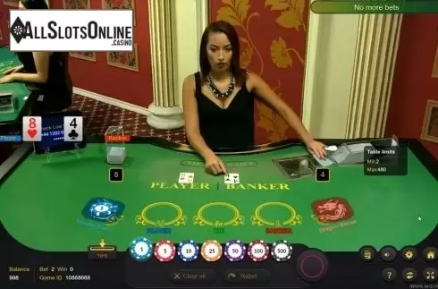 Game Screen. Baccarat Dragon Bonus Live Casino from Ezugi