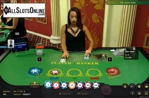 Game Screen. Baccarat Dragon Bonus Live Casino from Ezugi