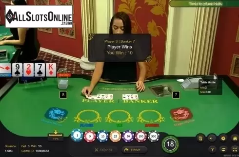 Game Screen. Baccarat Dragon Bonus Live Casino from Ezugi