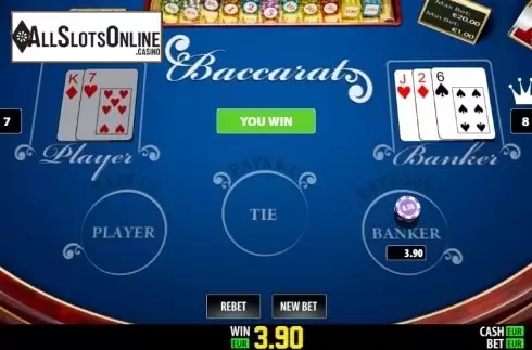 Win screen 1. Baccarat Pro (World Match) from World Match