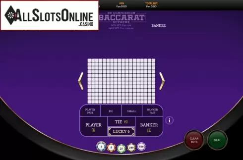 Reel Screen. Baccarat Supreme No Commission from OneTouch