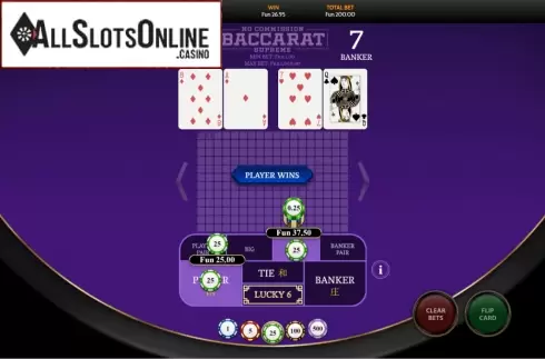 Win Screen 2. Baccarat Supreme No Commission from OneTouch