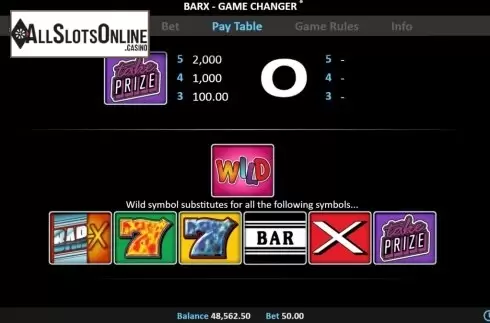 Symbols 2. Bar X Game Changer from Realistic