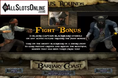 Paytable 3. Barbary Coast from Betsoft