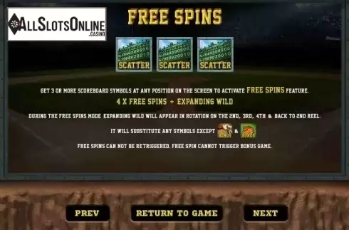 Paytable 4. Baseball from GamePlay