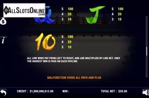 Paytable 4. Battle For Love from Slot Factory