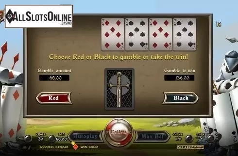 Gamble screen. Battle of Cards from We Are Casino