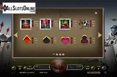 Paytable . Battle of Cards from We Are Casino