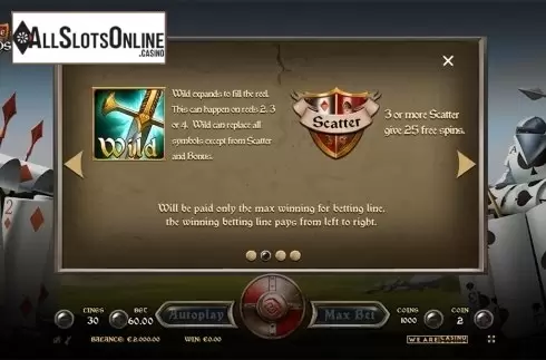 Paytable 2. Battle of Cards from We Are Casino