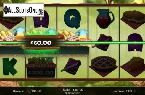 Win Screen. Bear Money from Inspired Gaming
