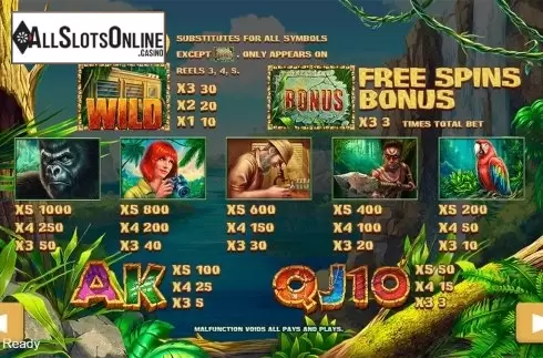 Paytable . Beast (PlayStar) from PlayStar