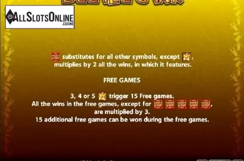 Paytable 2. Beetle Star from Casino Technology