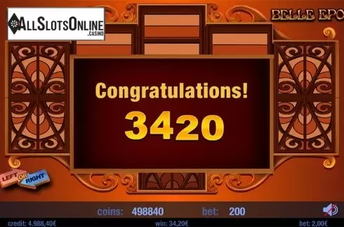 Win screen. Belle Epoque from Swintt